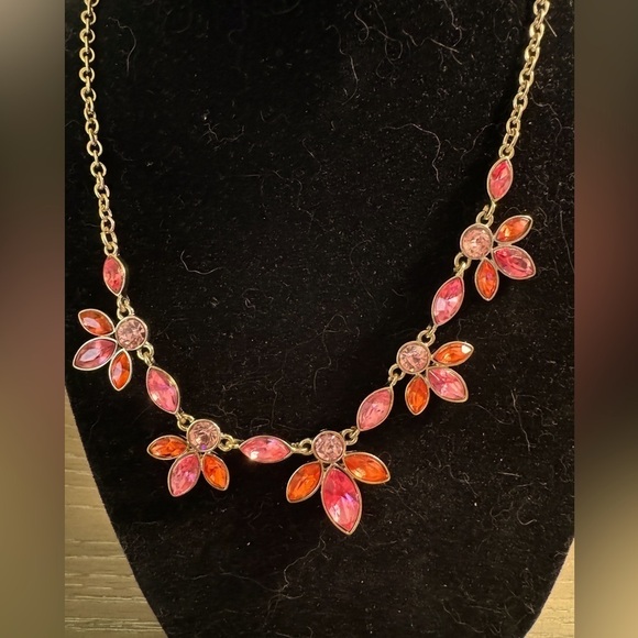 Napier Jewelry - Vintage Napier Pink Gold Combo Necklace & Matching Earrings Set EUC